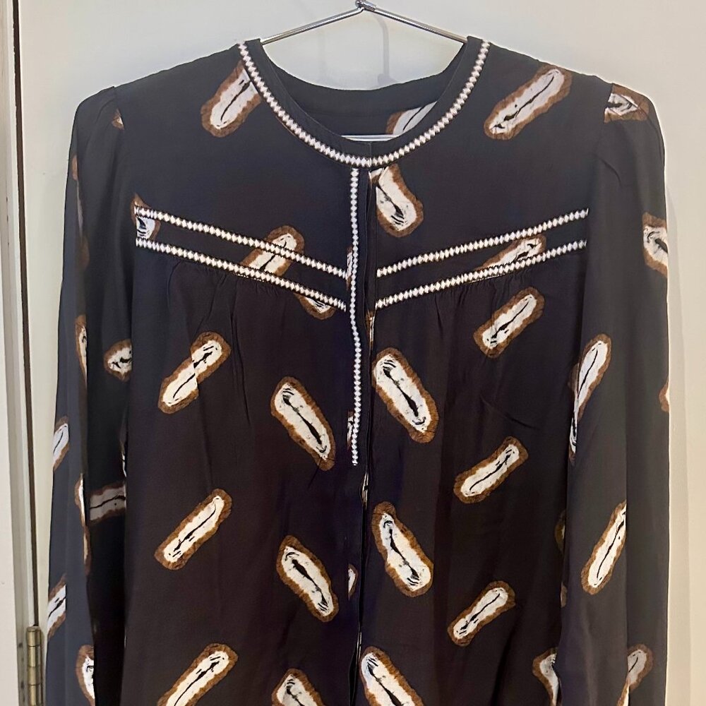 Ba&sh Capella Black Blouse Women’s Size 1 small Long Sleeve Top